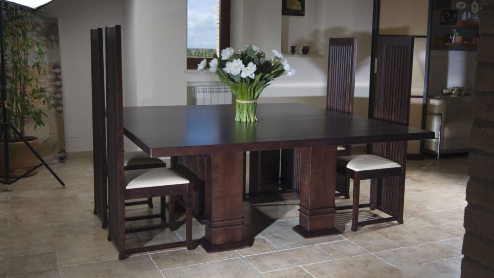 Allen Table carré en bois massif de cerisier – Image 3