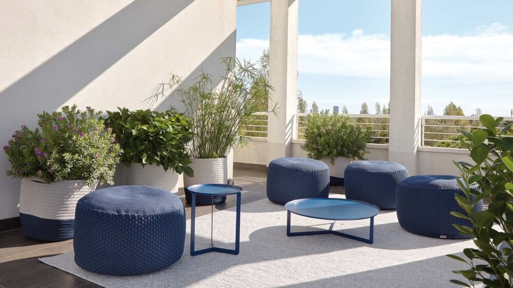 BERENICE pouf rond d'intérieur extérieur – Image 3
