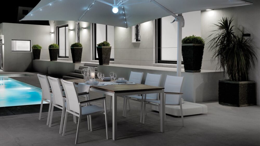 TIMBER Table à manger extensible + 6 Chaises pour l'extérieur - Imagen 3