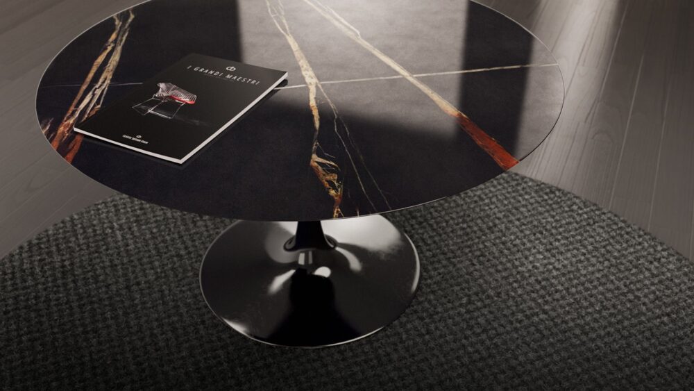 Tulip Table basse plateau en marbre Sahara – Image 2