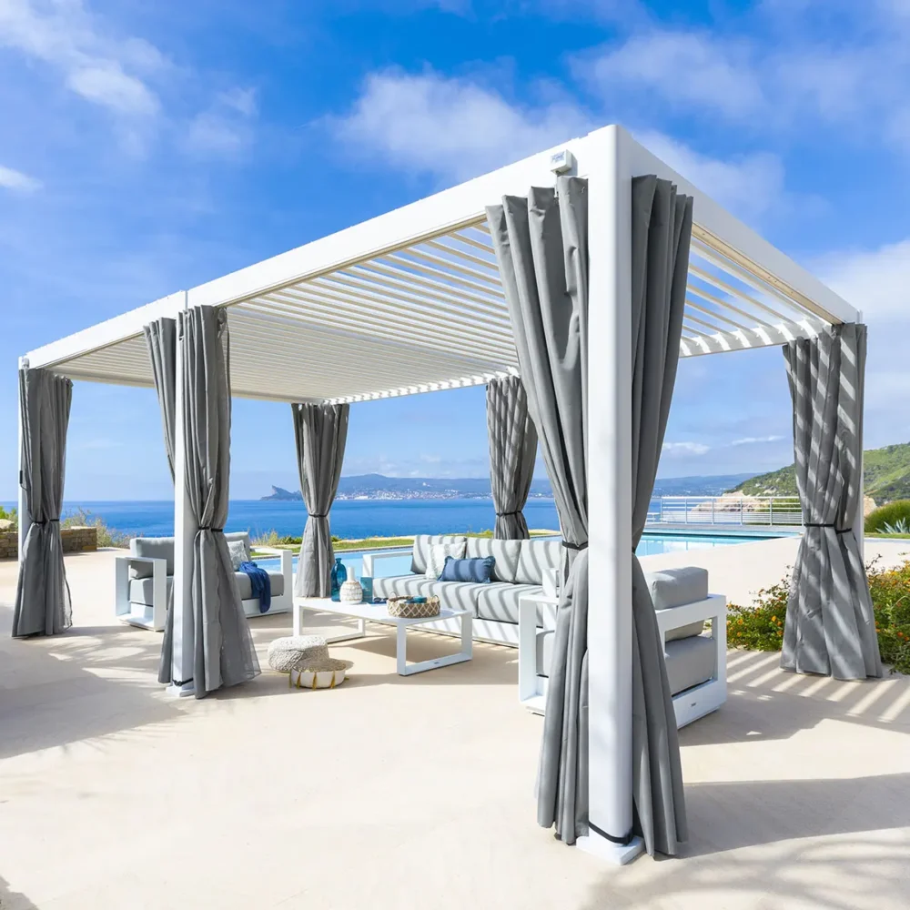 Pergola "Evora" grand modèle blanche 6x3,6m en aluminium traité époxy